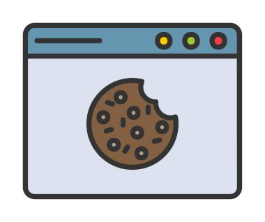 Basit Web Kurabiyeleri simgesi, vektör illüstrasyonu