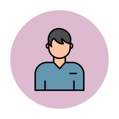 Erkek kullanıcı simgesi. Vektör çizim