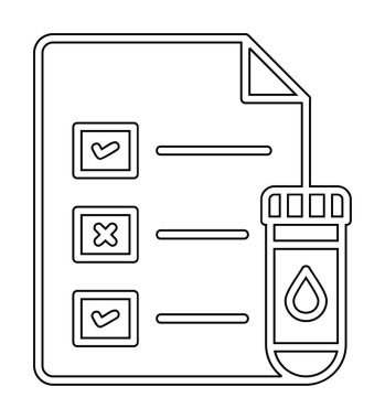 Tıbbi Test Raporu ikon vektör illüstrasyonu 