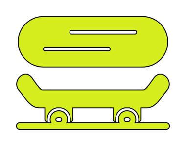 Basit kaykay simgesi, vektör illüstrasyonu