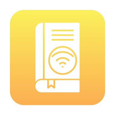 Wifi kitap ikonu vektör illüstrasyonu