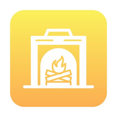 şömine simgesi vektör illüstrasyonu