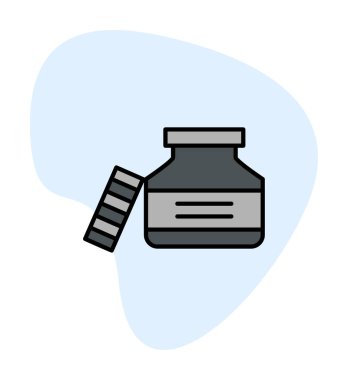 Mürekkep kavanozu simgesinin vektör çizimi 