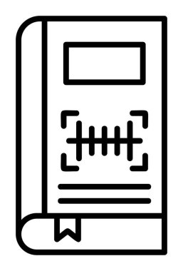 Barkod simgesi olan kitabın vektör illüstrasyonu  