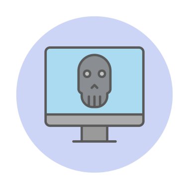 Ölü Bilgisayar Ekran simgesi, vektör illüstrasyonu 