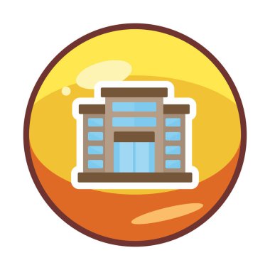 Alışveriş merkezi simgesi. Alışveriş merkezi oluşturma simgesi, vektör illüstrasyonu 