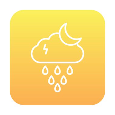 Gece yağmuru bulutu ve ay, vektör illüstrasyonu  