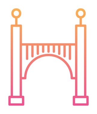 köprü düz simgesi, vektör illüstrasyon tasarımı 