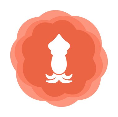 Beyaz arkaplanda mürekkep balığı vektörü simgesi 