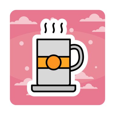 çay fincanı simgesi, vektör illüstrasyonu