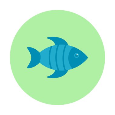 Arkaplanda basit düz balık simgesi çizimi
