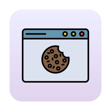 Basit Web Kurabiyeleri simgesi, vektör illüstrasyonu