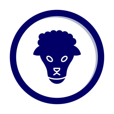 Koyun başı ağ simgesi, vektör illüstrasyonu 