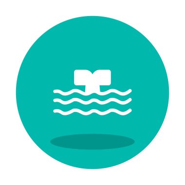 Moda tarzında izole edilmiş arka planda su ikonu olan balina kuyruğu