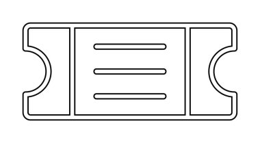 bilet simgesi, vektör illüstrasyonu basit tasarım