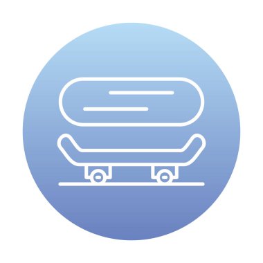 Basit kaykay simgesi, vektör illüstrasyonu