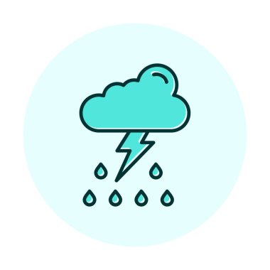 Basit düz Gök Gürültüsü hava ikonu vektör illüstrasyonu 