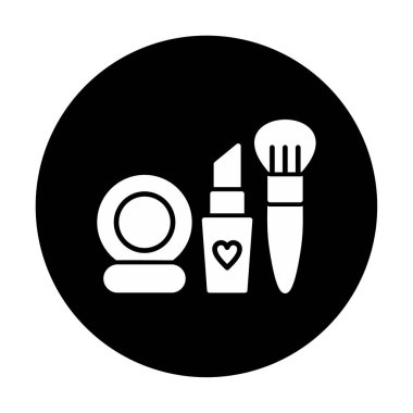 Makyaj araçları web simgesi, vektör illüstrasyonu