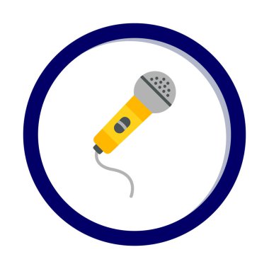 mikrofon yassı ikon. mikrofon logosu, vektör illüstrasyonu.