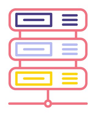 Veri sunucu simgesinin vektör illüstrasyonu 