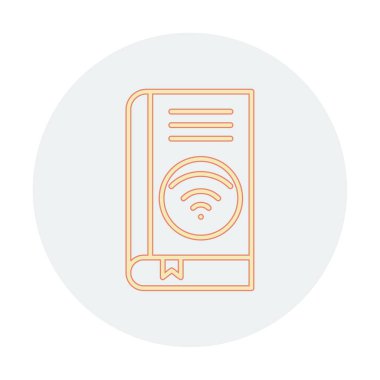 Wifi kitap ikonu vektör illüstrasyonu