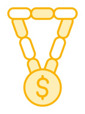 Dolar işaretli bilezik, vektör illüstrasyonu  