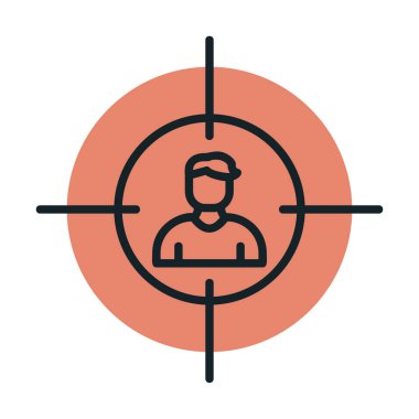 Hedef düz simge. Vektör illüstrasyonu