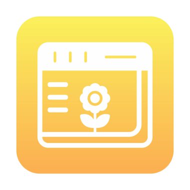 Basit Web Tarayıcı simgesi, vektör illüstrasyonu