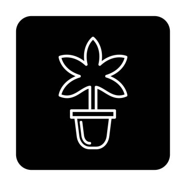 Basit Marihuana simgesi, vektör illüstrasyonu