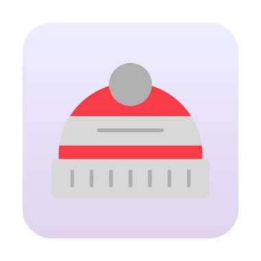 Kış Şapkası simgesinin vektör illüstrasyonu