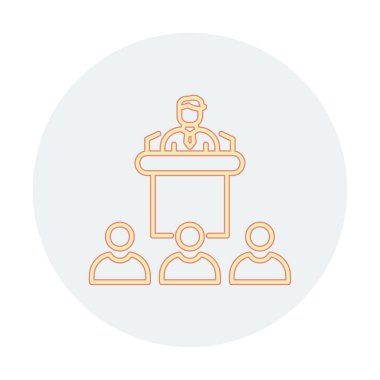 Basit Konferans simgesi, vektör illüstrasyonu