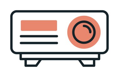 düz projektör web simgesi vektör çizimi tasarımı