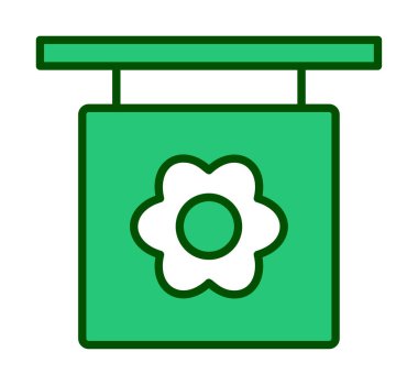 Basit çiçek simgesi, vektör illüstrasyonu