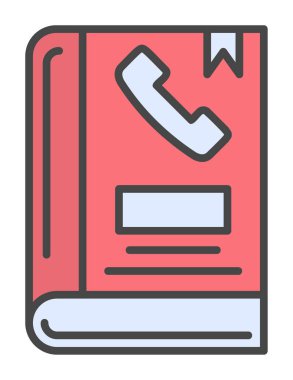 Telefon Rehberi düz simgesi, vektör çizim