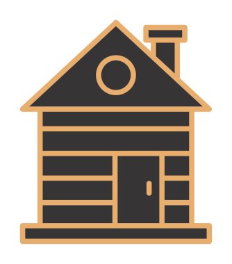 ahşap ev simgesi, vektör illüstrasyonu