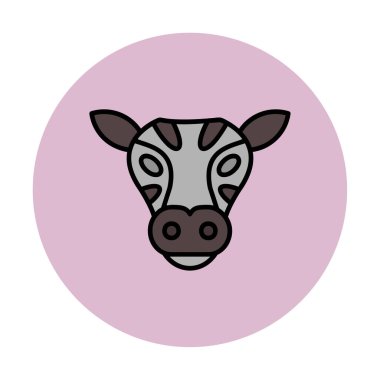 İnek başı simgesi vektörü beyaz arkaplanda izole edildi