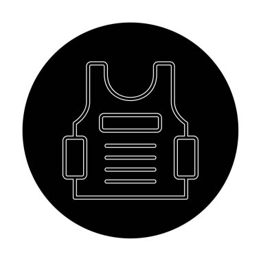 Kurşun geçirmez yelek ağ simgesi, vektör illüstrasyonu