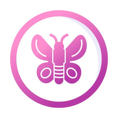 Kelebek Vektör Simgesi Düz Çizim 