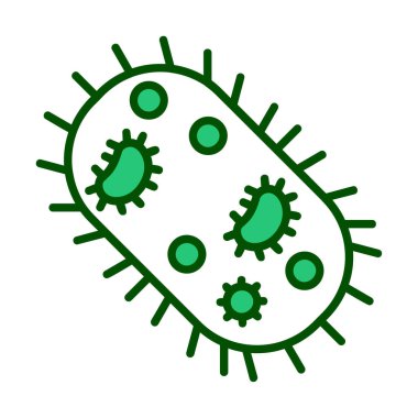 düz mikroorganizma ikon vektör çizimi 