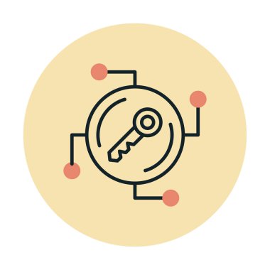 Anahtar ağ simgesi vektör illüstrasyonu 