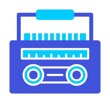 Basit düz Radyo Cassette ikon vektör illüstrasyonu  