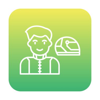 Araba Yarışçısı simgesi, vektör illüstrasyonu 