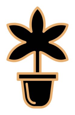 Basit Marihuana simgesi, vektör illüstrasyonu