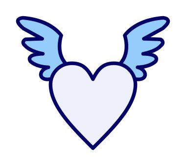 Melek Kalbi ikonu, vektör illüstrasyonu 