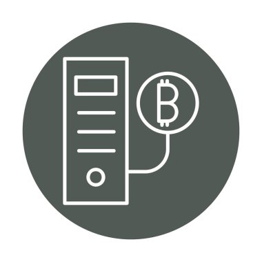 Bitcoin Madeni İşlemcisi (BTC) simgesi, vektör illüstrasyonu 