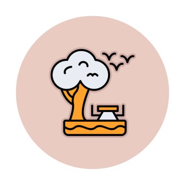 Yedek vektör renk simgesine sahip park 