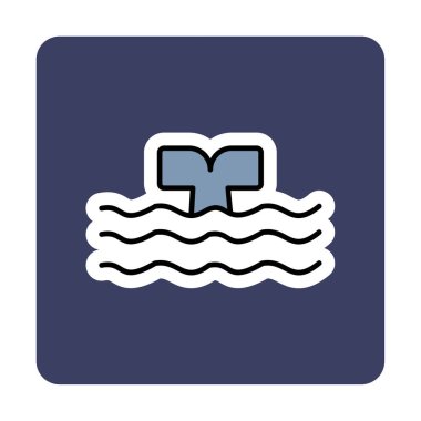 Moda tarzında izole edilmiş arka planda su ikonu olan balina kuyruğu