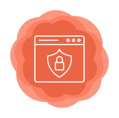 Basit Web Güvenlik simgesi, vektör illüstrasyonu