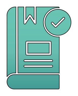  Kitap Denetimi İşaretleme simgesi, vektör illüstrasyonu   