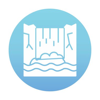 Basit Waterfal simgesi, vektör illüstrasyonu